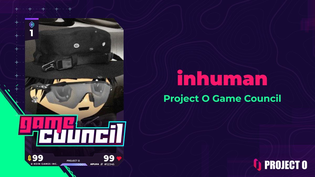 inhuman's tweet image. Just wanted to let you guys know before it becomes super cool and meta that I'm a huge fan of @project_o_gg, very lucky to have found them almost a year ago
Oh, and I've also joined their Game Council to help shape the future of the game
#1 Zoomer TCG incoming