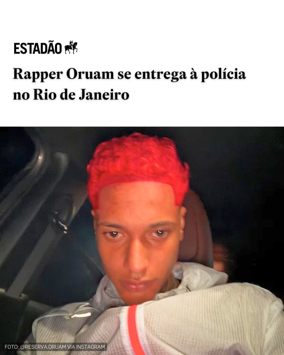 Estadao's tweet image. ORUAM SE ENTREGA
Rapper teve a prisão decretada pela Justiça pelos crimes de resistência, desacato, dano, ameaça e lesão corporal
🔗 Leia mais no site do Estadão > bit.ly/4o20rJf