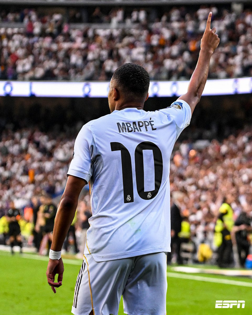 ESPNFC's tweet image. Kylian Mbappé will wear the No. 10 shirt at Real Madrid next season, a source told ESPN 🔥
