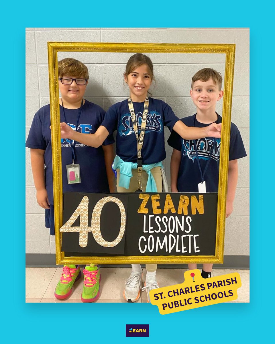 zearned's tweet image. We couldn’t let Shark Week pass us by without highlighting some of the hard-working Sharks from Ethel Schoeffner Elementary School in Louisiana! 🦈

🎉All throughout the year, students diligently completed their Zearn lessons, and major milestones were celebrated along the way.…