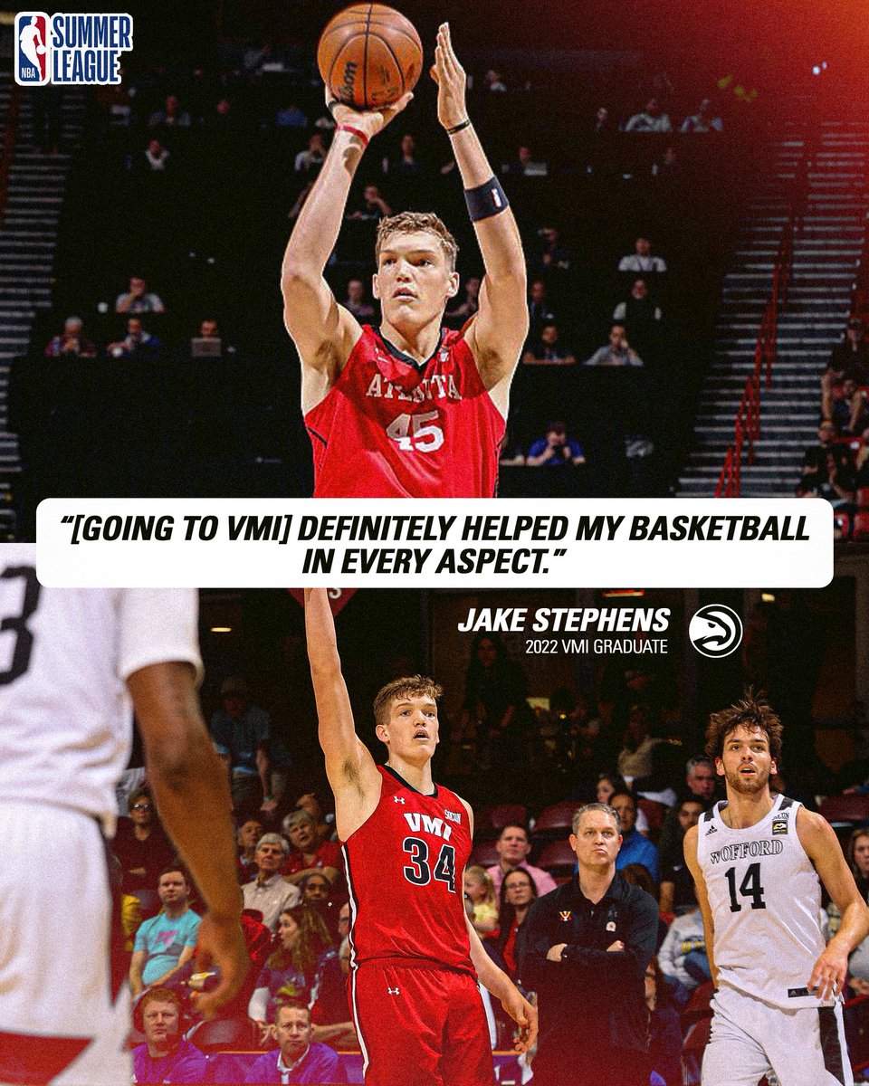 VMI_Basketball's tweet image. ICYMI: VMI Graduate Jake Stephens ‘22 played in the NBA Summer League for the Atlanta Hawks🏀
Once a Keydet, Always a Keydet
#TheHUNT | #RahVaMil