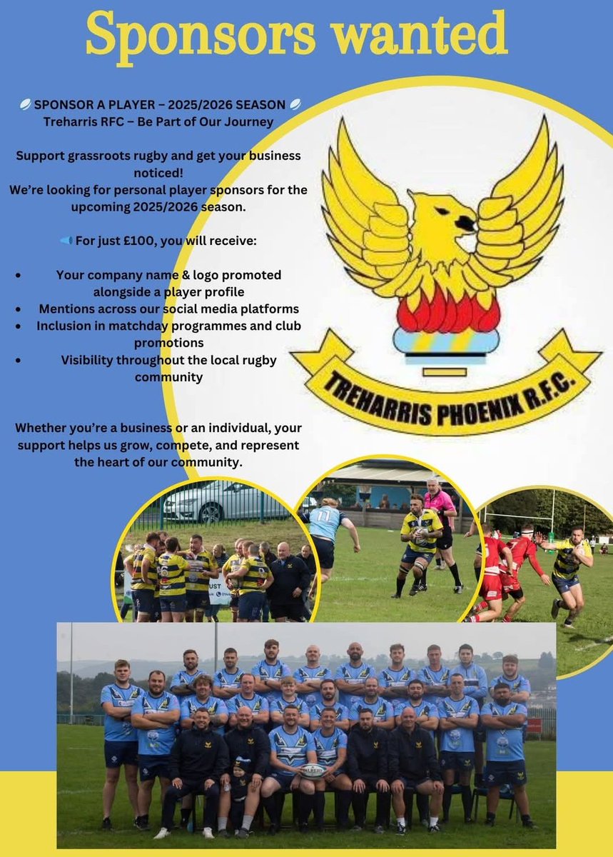 Please get in touch if you'd like to sponsor a player for the upcoming season.