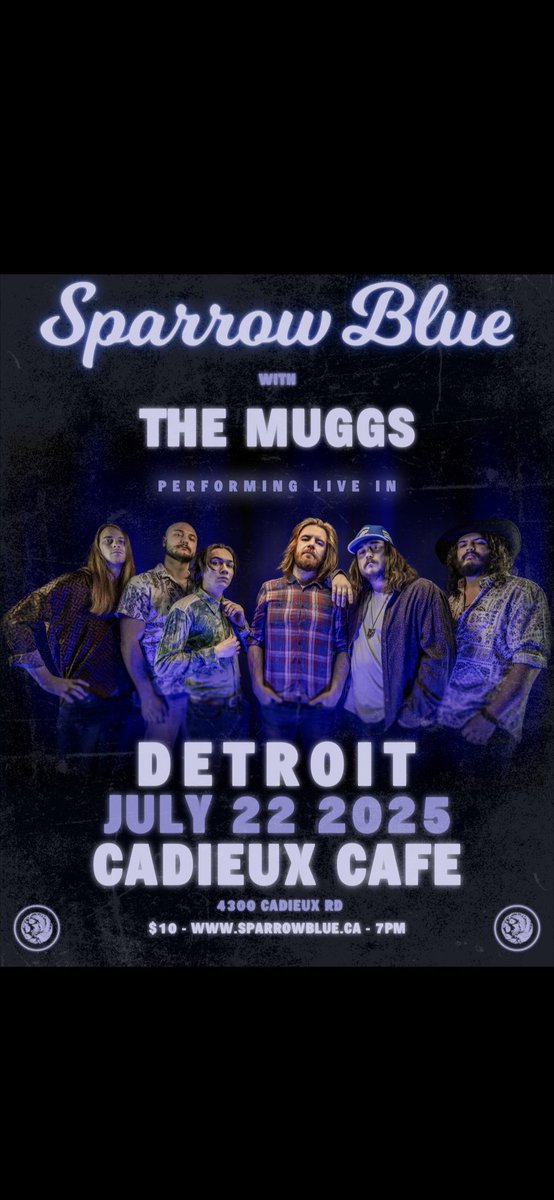 SparrowBlueBand's tweet image. Detroit tonight. It's a bit of a full circle moment for the boys. We stood across the river last year in Windsor, looking on at Detroit wondering if we'd be lucky enough to play there one day. Today is that day. We are joined by the Mugg's!
See you later.....