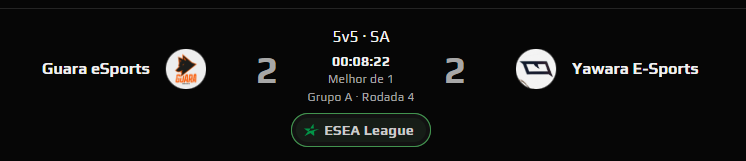 Guará e <a href="/yawaragg/">Yawara #AFeraEstaSolta</a>, agora pela <a href="/ESEA/">ESEA League</a>!

Anciet é o mapa 🦊🦊🦊 !