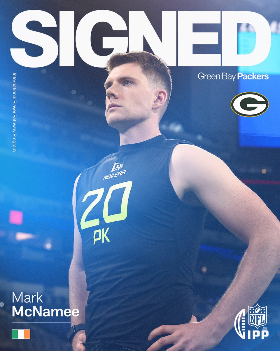 NFLUKIRE's tweet image. 🚨 Dublin-native Mark McNamee has signed with the @packers via the International Player Pathway Program! 🇮🇪