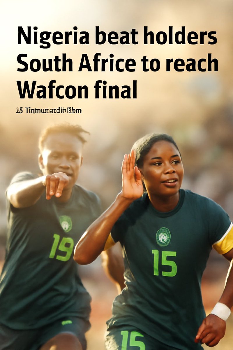 ThreadSnatcher (@threadsnatcher) on Twitter photo 🇳🇬 Nigeria stuns the holders!
Super Falcons beat South Africa to storm into the #WAFCON final! 🦅⚽🔥
History loading… 🏆
<a href="/ThreadSnatcher/">ThreadSnatcher</a>
#WAFCON2025 #NGAvRSA #SuperFalcons #Football 🇳🇬 Nigeria stuns the holders!
Super Falcons beat South Africa to storm into the #WAFCON final! 🦅⚽🔥
History loading… 🏆
<a href="/ThreadSnatcher/">ThreadSnatcher</a>
#WAFCON2025 #NGAvRSA #SuperFalcons #Football
