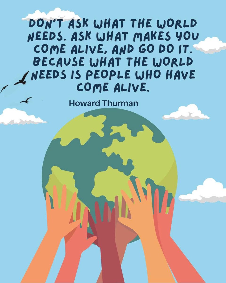 In Chapel people share their vocation story (aka ways God is calling them). Howard Thurman is quoted as saying, "Don't ask what the world needs. Ask what makes you come alive, and go do it. Because what the world needs is people who have come alive.”What makes you come alive?