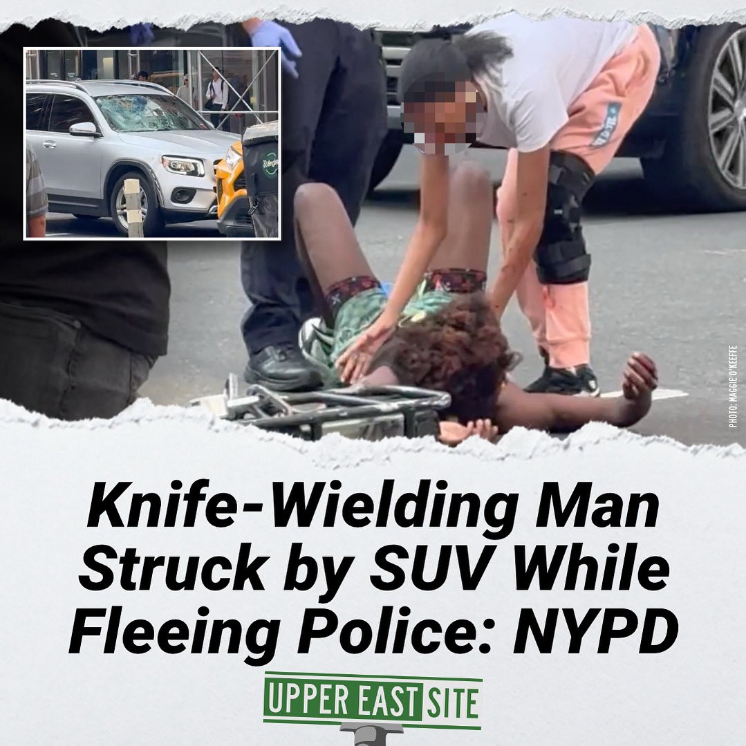 uppereastsiteny's tweet image. His flight was short-lived, as he ran straight into a car after threatening a man in front of an Upper East Side butcher shop, police say.
uppereastsite.com/knife-wielding…