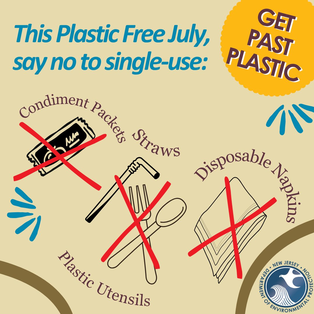 NewJerseyDEP's tweet image. ♻️ This #PlasticFreeJuly, take a stand against single-use plastics.
Single-use plastics create long-term problems for a moment of convenience. Choose habits that help, not harm. 🌎