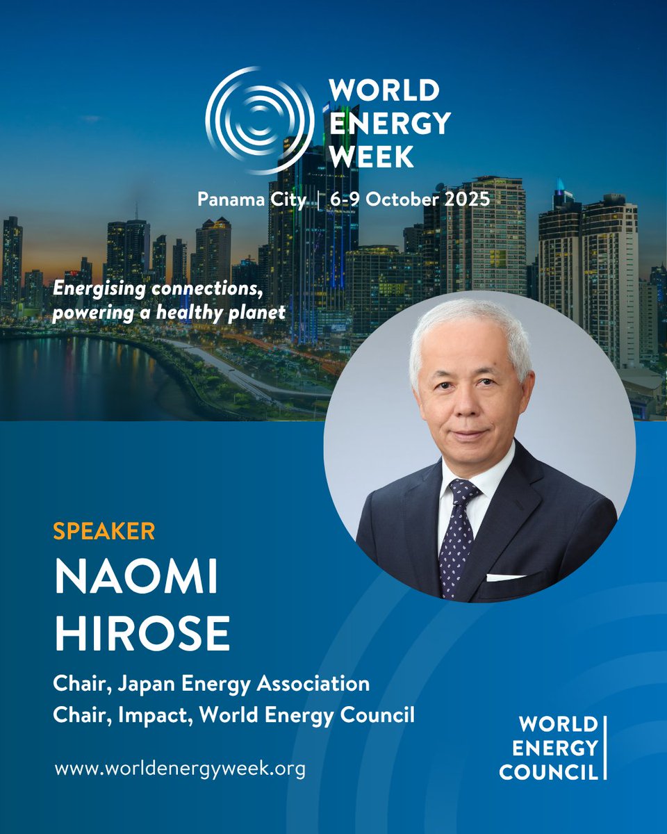 Naomi Hirose será orador en la Semana Mundial de la Energía 2025.

Descubre como experiencias globales pueden inspirar soluciones locales.

🔗 Registro: worldenergyweek.org

#WEW25 #worldenergyweek #energy #energytransition #energyleadership
