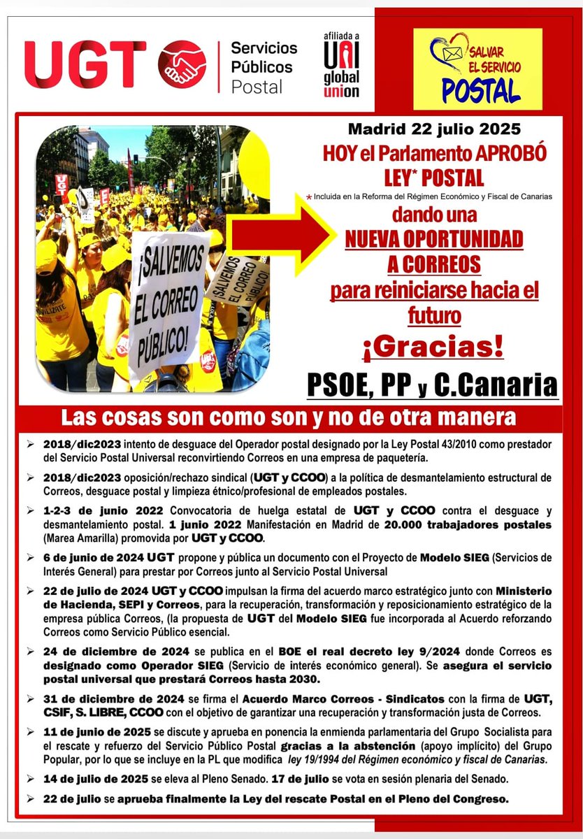 UGT_SP_CYL's tweet image. 📯 Ley Postal