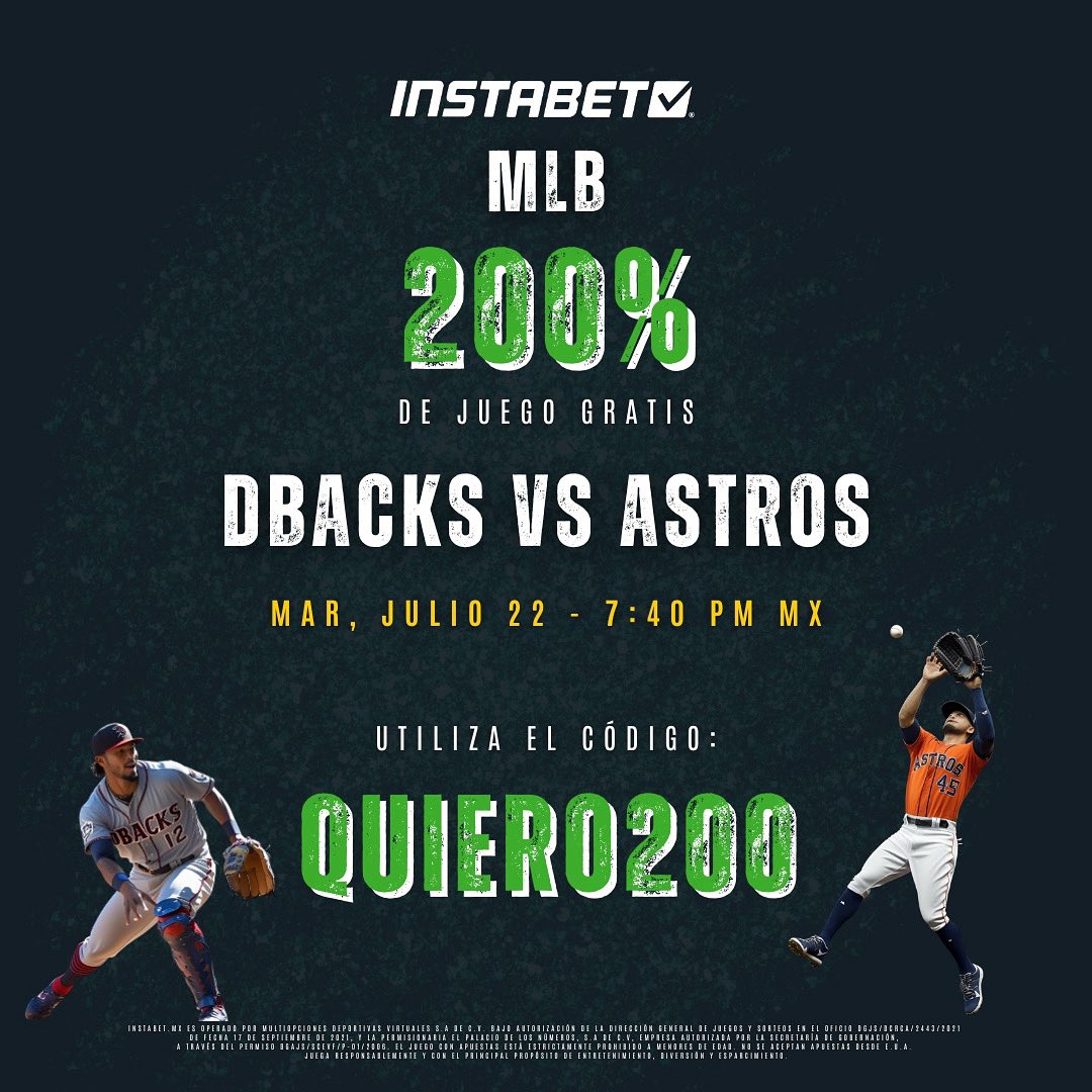 ¡Tarde de adrenalina con MLB ! ⚾🔥

Uno de los duelos más esperados: Dbacks vs Astros, donde cada lanzamiento puede cambiar la historia. 💥

Regístrate hoy y desbloquea bonos exclusivos que te pondrán en la jugada. 🧢⚾

#mlb #astros #dbacks #baseball #béisbol #instabetmx