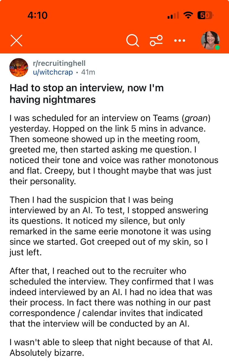 ObviousRises's tweet image. Companies are using fake humans and AI to do interviews now...