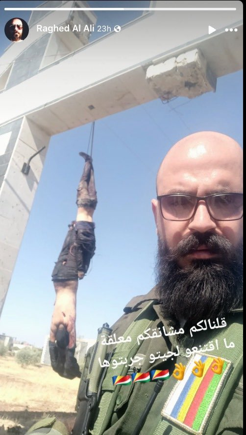 Jih407's tweet image. هاد الإرهابي بيعرف أن الحكومة السورية مخصية ومتخاذلة وما رح يطلع بايدها تحاسبه أو تعاقبه حتى لو قتل جميع المسلمين السنة بسوريا .. بيعرف منيح إن المبعوص الأمريكي قادر يحميه ويبعد عنه شبهات الإجرام والإرهاب مهما فعل.
#يسقط_أحمد_الشرع