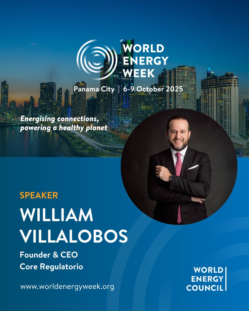 William Villalobos será orador en la Semana Mundial de la Energía 2025.

Súmate al diálogo sobre marcos regulatorios para una transición eficaz.

🔗 Registro: worldenergyweek.org

#WEW25 #worldenergyweek #energy #energytransition #energyleadership