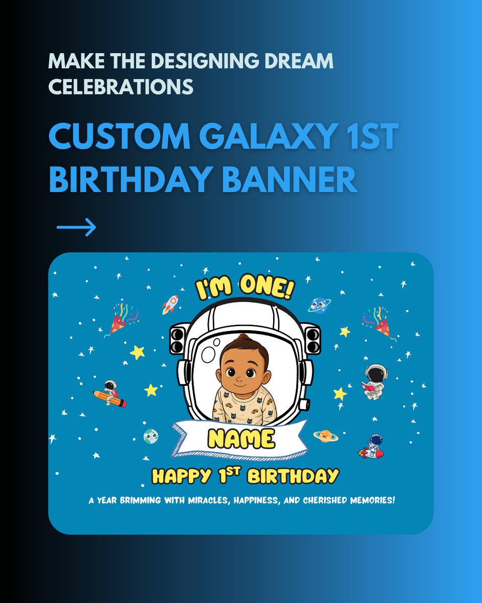GalibReelEdits's tweet image. Planning a 1st birthday? 🚀 Get our NEW Custom Galaxy Banner! Personalize it with their name &amp;amp; print it easily at home. Stellar memories, made simple. Shop now: thegalibgroove.gumroad.com/l/galaxy-1st-b…

#BabyBirthday #SpaceTheme #DIYParty #TheGalibGroove