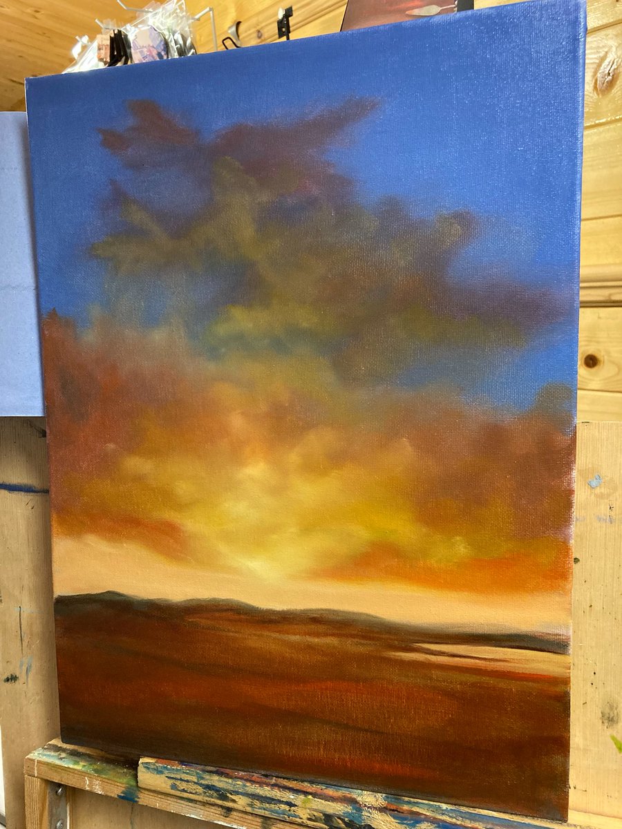 MacleanArtist's tweet image. Achmore Sunset, oils on canvas 12x16 inches #achmore #hebrides #scotland #scottish #painting #landscape #sunset #colour #artwork #oils