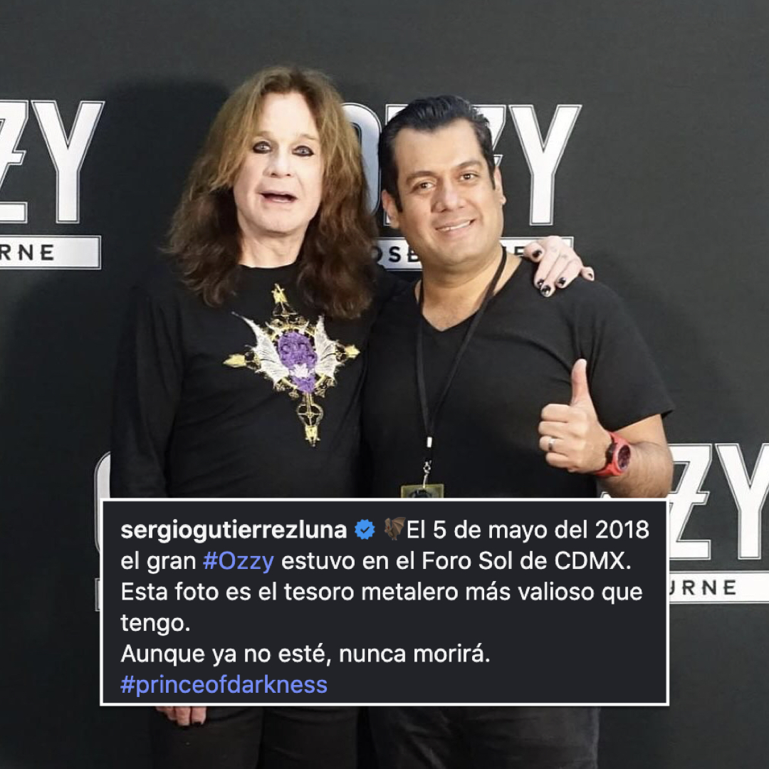 DDConfianza's tweet image. Así fue como el diputado Sergio Gutiérrez Luna se despidió de Ozzy Osbourne tras la noticia de su fallecimiento.