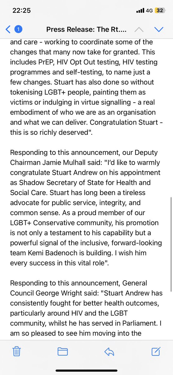 JAHeale's tweet image. The LGBT+ Conservatives have welcomed Stuart Andrew’s promotion to Shadow Health Secretary: