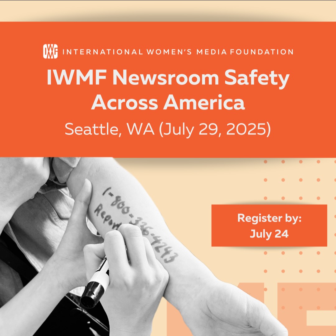 IWMF's tweet image. Newsroom Safety Across America is coming to Seattle on July 29! Sign up by this Thursday, July 24, to secure your spot. We'll cover topics such as digital privacy, protest violence, and online harassment. Sign up here: bit.ly/NSAA-Seattle25