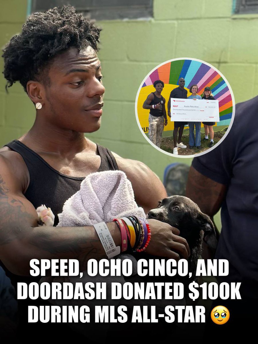 TrollFootball's tweet image. We made the right guy famous 🥹⚽️
Speed & DoorDash teamed up to donate $100k at a Flood Rescue Animal Shelter in Texas during MLS All-Star