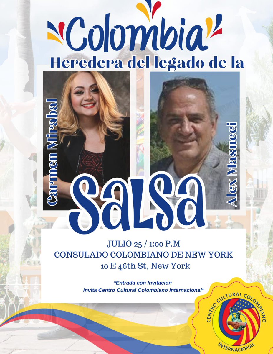 Actividades colombianas en New York City Conversatorio “COLOMBIA, HEREDERA DEL LEGADO DE LA SALSA” en el Consulado orgullolgbtcolombia.blogspot.com/2025/07/activi…

Via <a href="/BNOCTURNA/">BOGOTÁ NOCTURNA BNTV</a> <a href="/CORPRENSACOL/">CORPRENSA COLOMBIA</a>