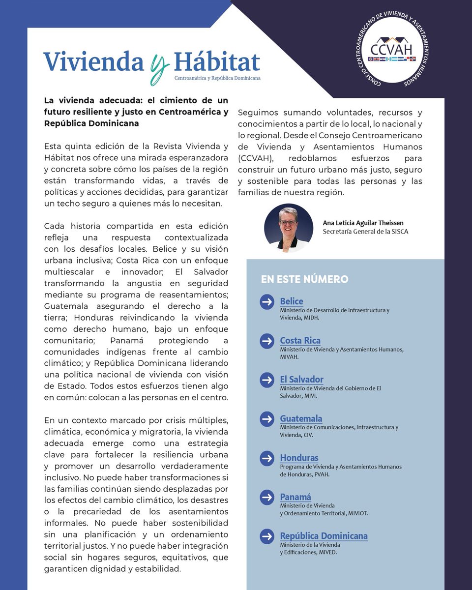 Ya está disponible la 5ª edición de la Revista Vivienda y Hábitat del Consejo Centroamericano de Vivienda y Asentamientos Humanos #CCVAH