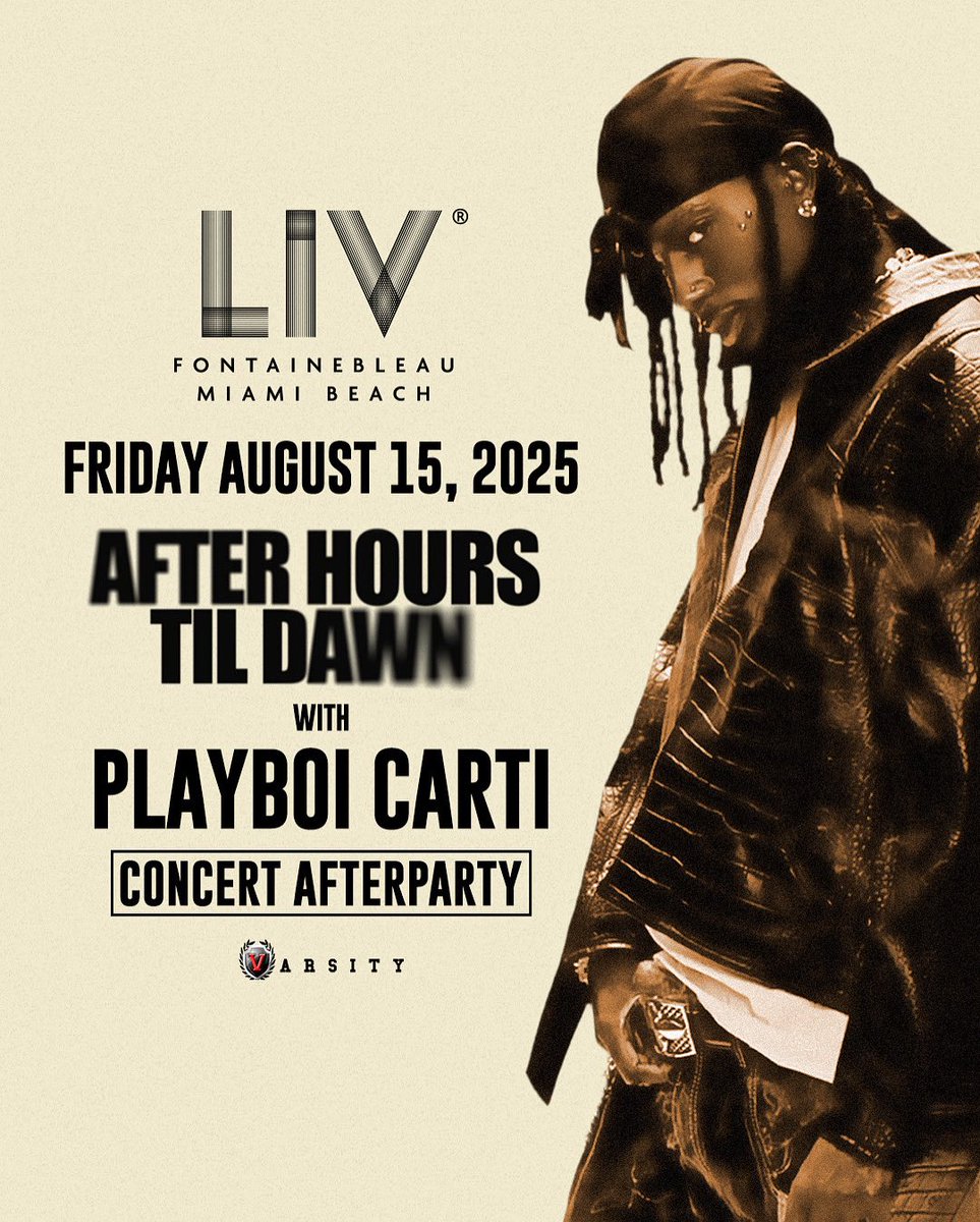 Expect madness ⚡️ <a href="/playboicarti/">.</a> concert afterparty Friday August 15 🔥

🎟️  livnightclub.com/miami/events
