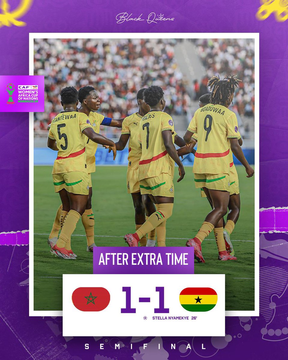 GhanaWNT's tweet image. 90+30โ - โฑ๏ธ
The spot kick will decide this tie, Cโommon Queens you got this โฆ!!!
๐ฒ๐ฆ 1:1 ๐ฌ๐ญ
#๐ฉ๐๐๐๐๐ธ๐๐๐๐๐๐ฌ๐ญ
#๐ถ๐๐๐ฎ๐๐๐๐ถ๐๐๐ป๐๐๐ โฝ๏ธ๐ช๐พ
#TotalEnergies๐พ๐จ๐ญ๐ช๐ถ๐ต2024
