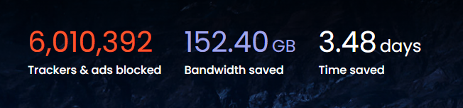 flavius_pt's tweet image. Just blocked 6 million trackers, saved 152 GB of bandwidth, and gained back 3.48 days of my life thanks to @brave 💪

All that without watching a single "Accept all cookies" popup 🍪🔥
#PrivacyMatters #BraveBrowser #AdFreeLife