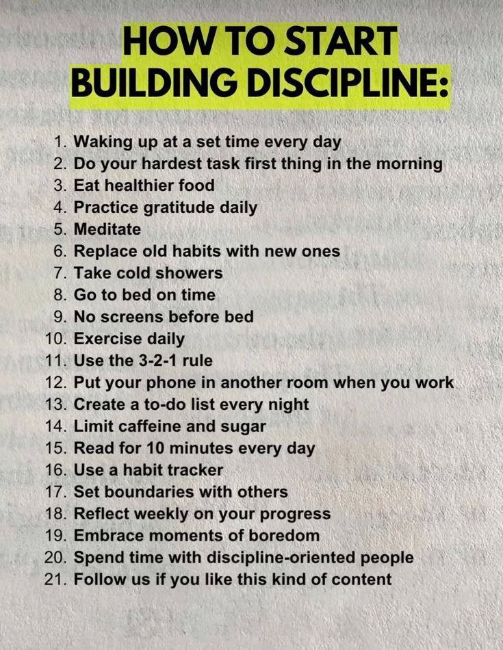 How to start building discipline