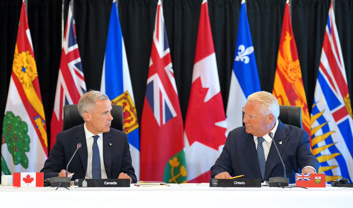 fordnation's tweet image. In the face of President Trump’s ongoing threats of tariffs, we’re working together to build a more competitive, resilient and self-reliant country and economy—from coast to coast to coast.