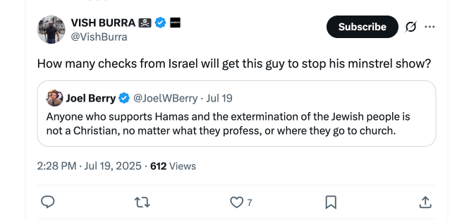 GabeHoff's tweet image. Open antisemitism is the main course for Congressman Matt Gaetz, and his producer Vish Burra.
Good people of all faiths should not support networks like @OANN and @RobHerring spewing hatred.