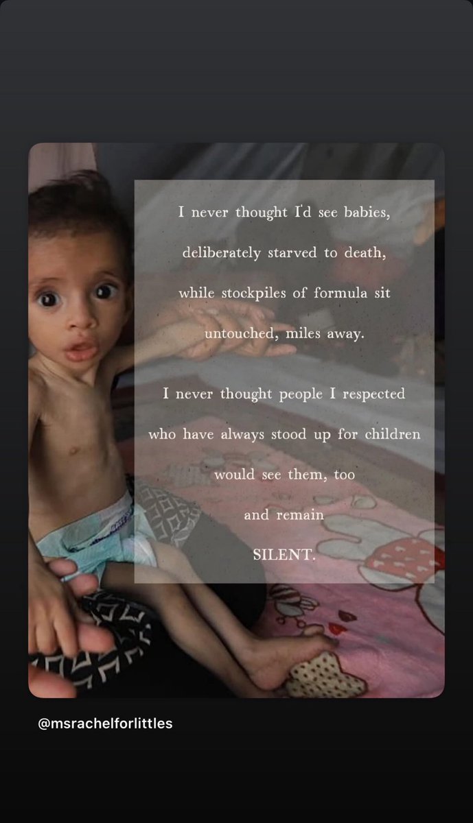 DailyRodrigo's tweet image. Olivia shares via her Instagram story @/msrachelforlittles post in regards to the suffering of Palestinian children 🇵🇸