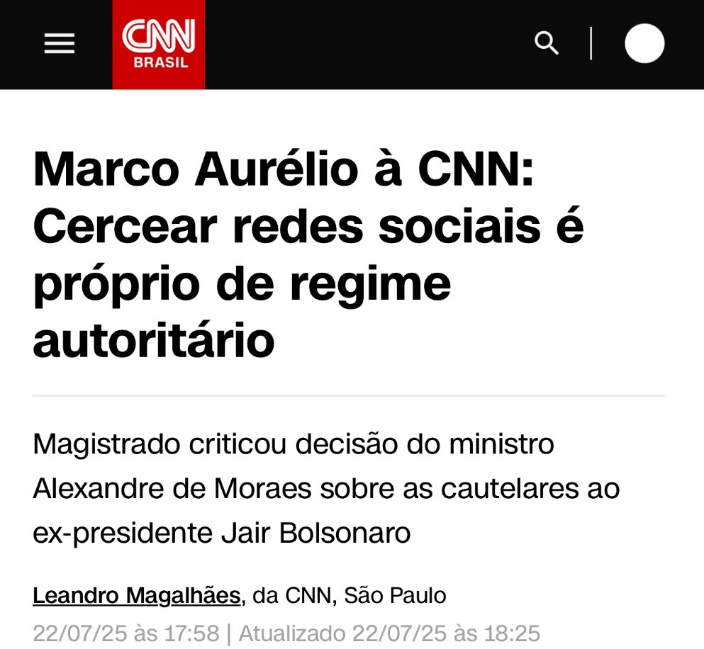viniciuscfp82's tweet image. "Cercear a participação de qualquer cidadão nas redes sociais é próprio de regime autoritário. Daqui a pouco estão cerceando veículos de comunicação", disse o ex-Ministro do STF.