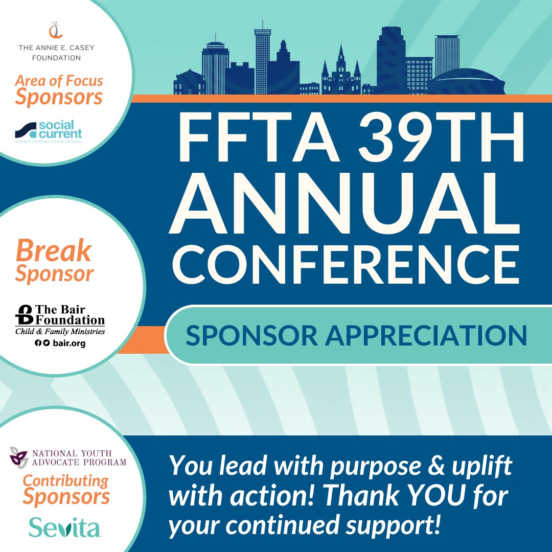 Rhythms of Resilience: Energize, Elevate, Engage echoes through every part of the FFTA 39th Annual Conference experience. Thank you to our Area of Focus Conference Sponsors, Break Sponsor, and  Contributing Sponsors for being a part of what makes the vision come to fruition!!