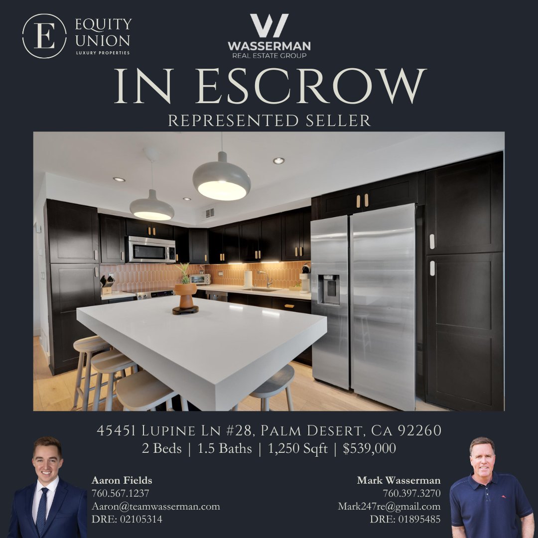 mrkwass's tweet photo. Thrilled to share that this charming South Palm Desert condo is officially in escrow!  Sold turnkey furnished and short-term rental friendly, it’s a great fit for a full-time home, vacation spot, or investment. Big congrats to our sellers—grateful to be part of the journey! https://t.co/cR3LxT9lzx