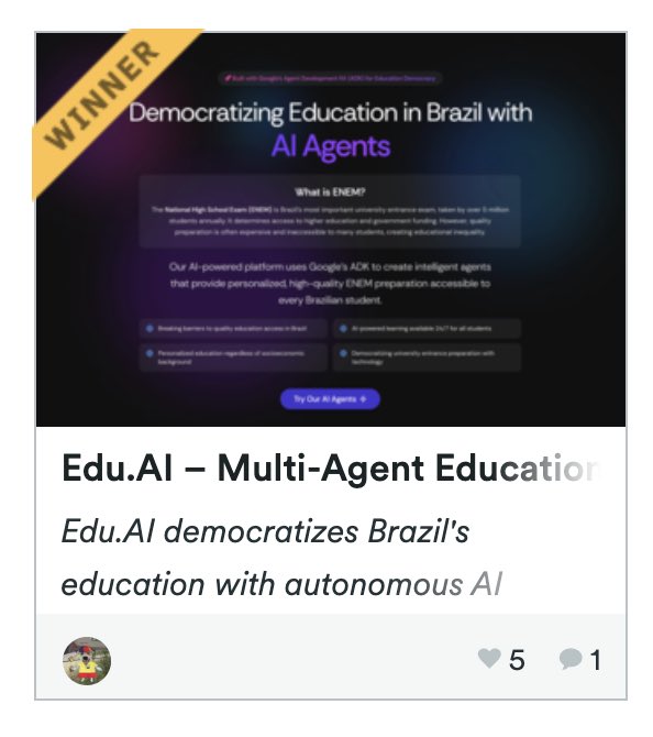 xgikitica's tweet image. meu deusssssss ganhei uma competição de programação da google 
a competição era pra construir uma solução multi agente usando o framework deles, ADK
foi o melhor projeto da america latina!!!!!!!!!!!!! eu desenvolvi sozinha em 48 horas eu to muito felizzzzzzz