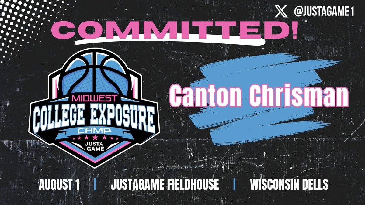 Justagame1's tweet image. 🚨COMMITTED🚨
Canton Chrisman has accepted his invitation to the Midwest College Exposure Camp where he will play in front of NCAA Division II and III coaches! @Canton_21Hoops
Spots are limited and filling quickly - Will you be there?!
🔗 Register: tinyurl.com/33ktt8cx