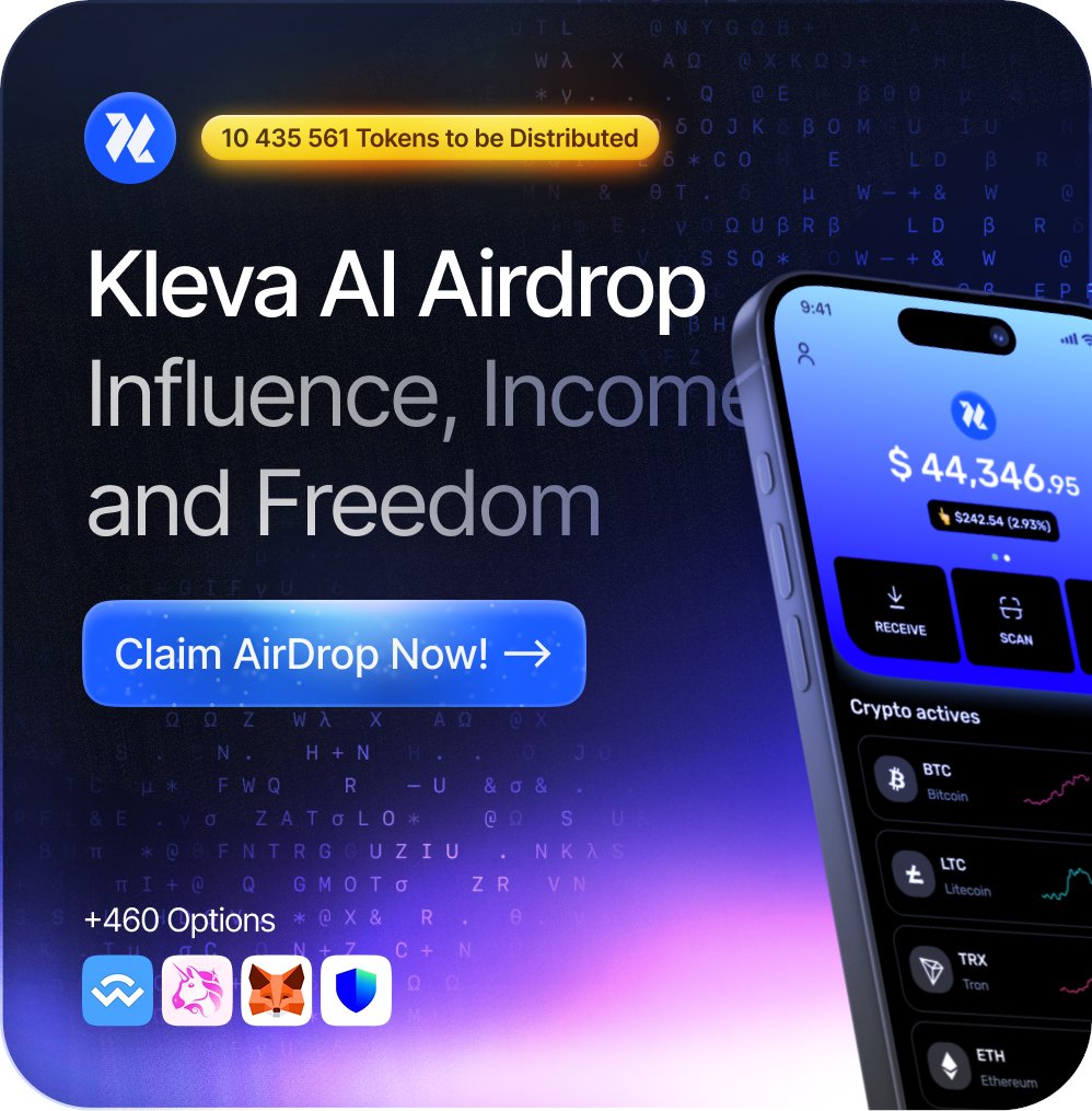 kleva_protocol's tweet image. Influence, Income, and Freedom. The $KLEVA AI Airdrop is now live.

Claim your tokens here: kleva.vercel.app