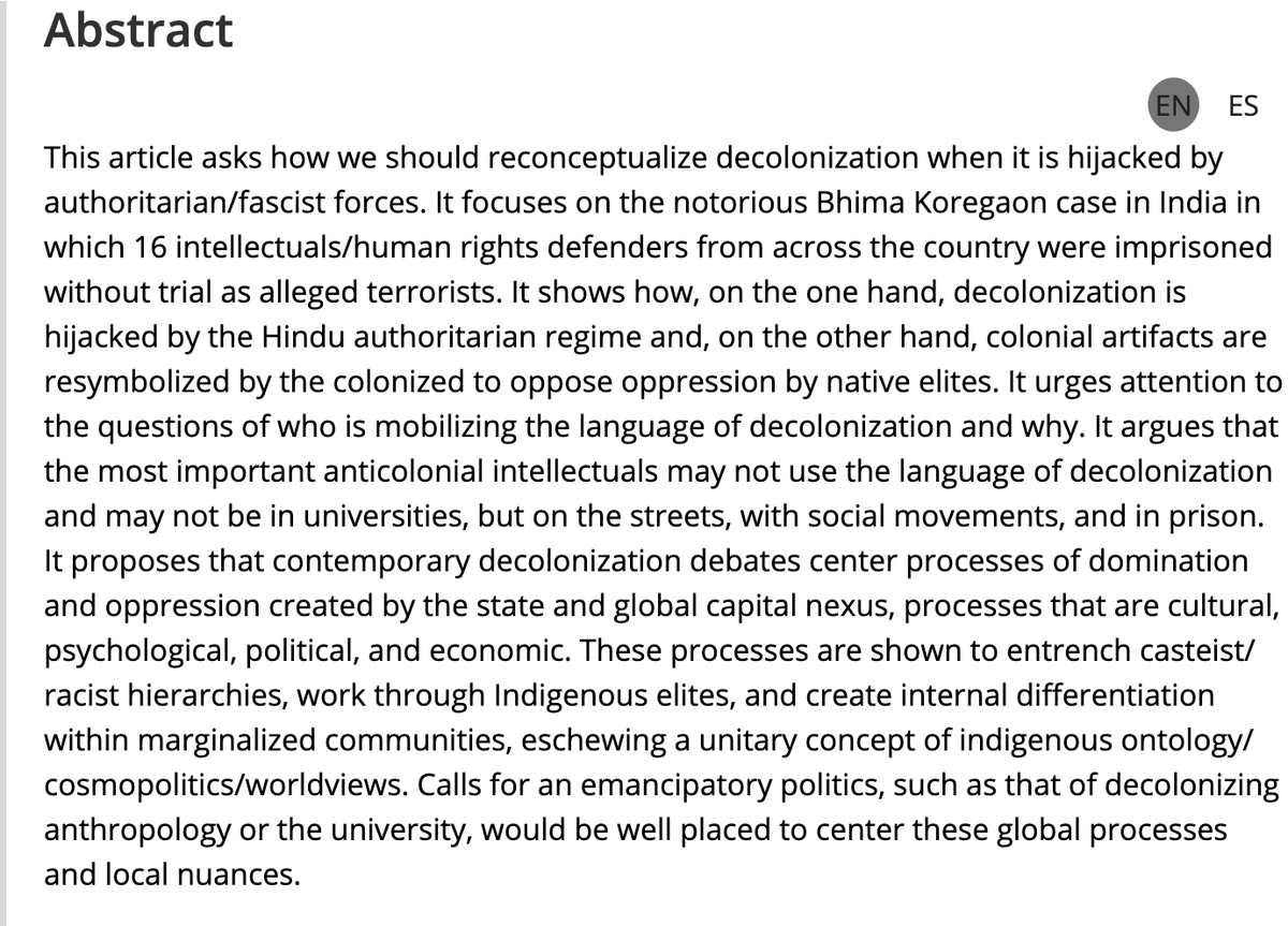 AmAnthroJournal's tweet image. We&apos;re more than halfway through 2025, so we&apos;re revisiting some of the most-read AA articles fso far this year! First up is Alpa Shah&apos;s &quot;When decolonization is hijacked&quot; #OpenAccess #Anthropology

anthrosource.onlinelibrary.wiley.com/doi/10.1111/am…