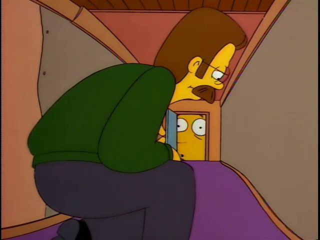 QuotesSimpsons1's tweet image. Oh, something is definitely wrong with this hallway.
Come on in! It's your master bedroom!
Ow! My nose!
#TheSimpsons