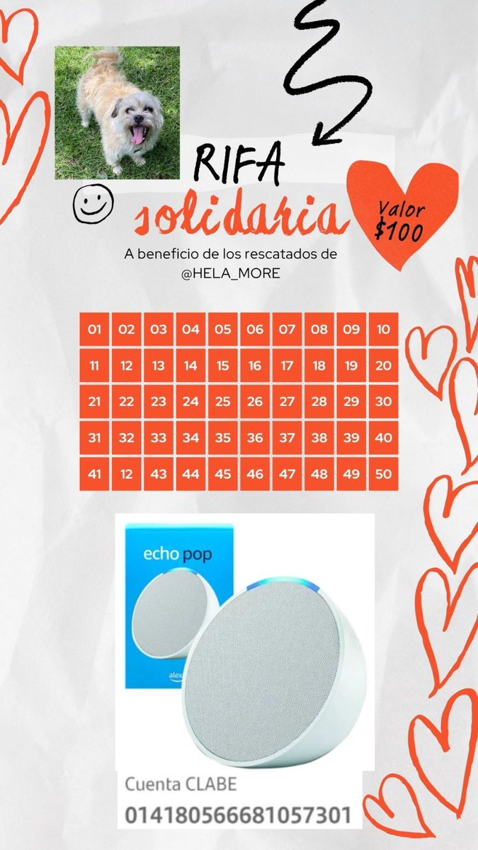 Amigos tenemos otra rifa.🥹

50 números con valor de 100 pesitos 🙏
¿Nos ayudan por favor?