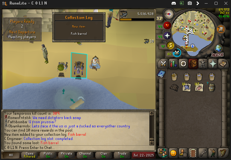 C0L1N_osrs's tweet image. 99 Fish banked