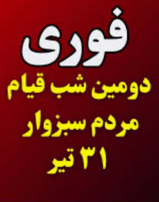 anbiyar12's tweet image. تعطیلی کشور برای مدیریت بحرانِ آب و برق نیست، فرار از سرنگونیست!
#سبزوار : فقط کف خیابون، بدست میاد حقمون
