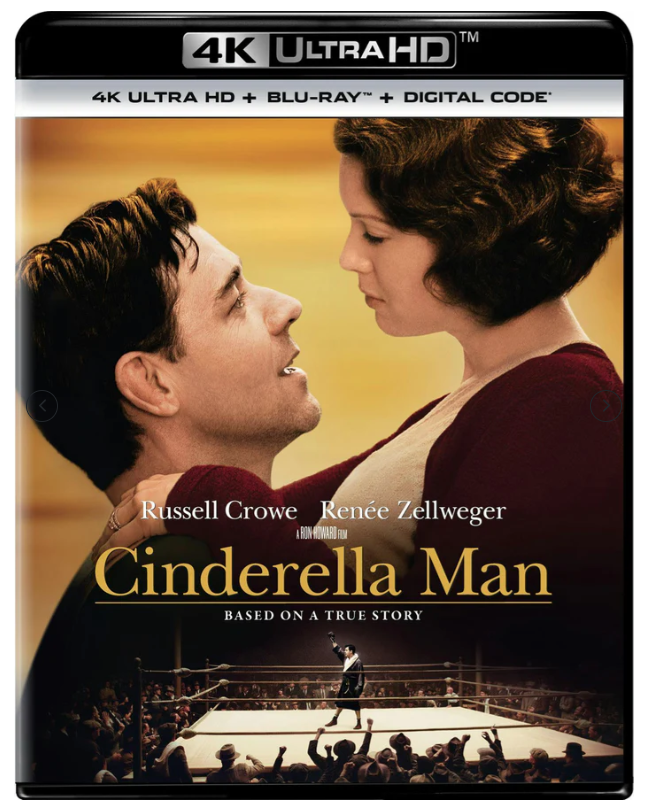 Highdefwatch's tweet image. RON HOWARD'S three @TheAcademy nominated 'CINDERELLA MAN' arrives on 4K @UltraHDBluray Sept. 16 from @UniversalPics - featuring new @Dolby #Atmos #Vision grading - encoded onto 100 GB disc - Captured on Super 35, originally a 2K master - 🎬🎞️🎥📽️💿