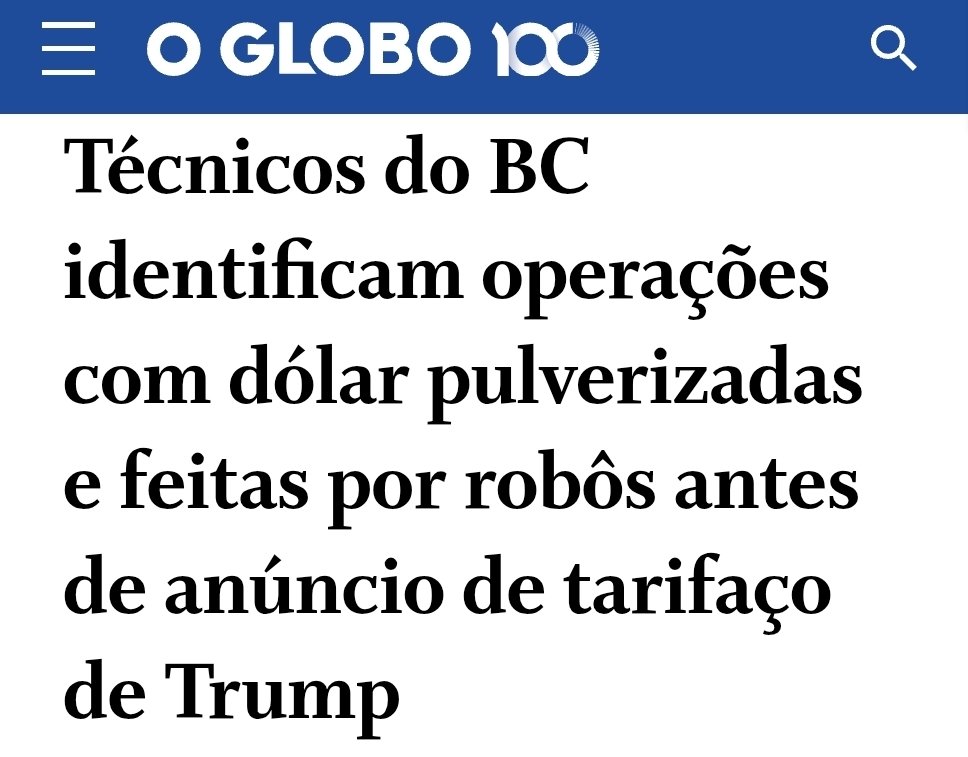 URGENTE!! O Banco Central acaba de soltar relatório anunciando que foram feitas operações com ROBÔS antes de Trump anunciar tarifaço ao Brasil!!

Eduardo Bolsonaro é o PRINCIPAL SUSPEITO e CONFESSOU que sabia das tarifas antes!!

TIC-TAC TIC-TAC