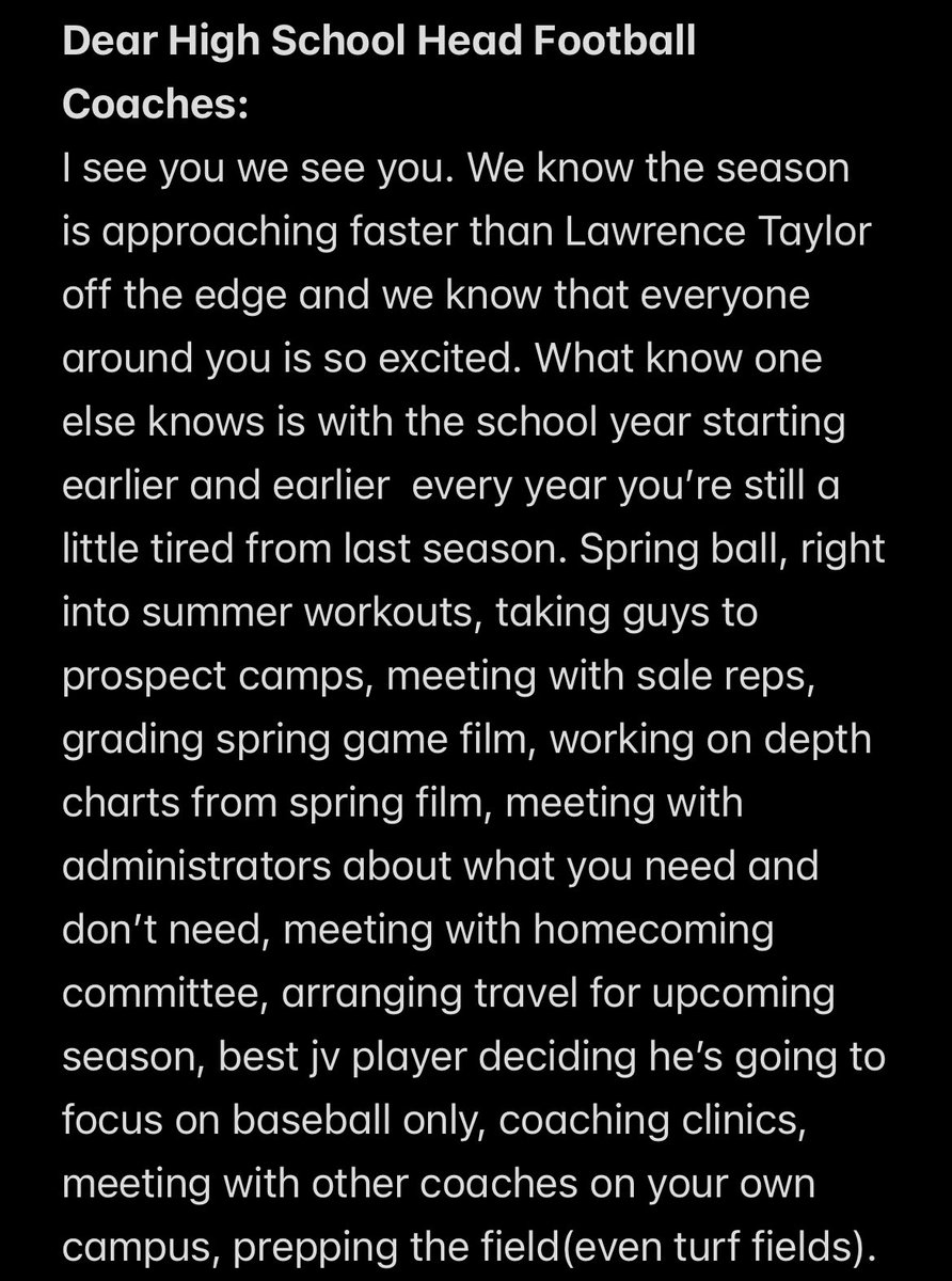 Coach_Patrick9's tweet image. Dear high school head football coaches
