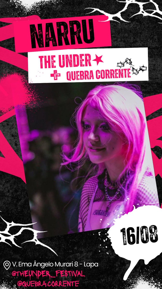 narrugripp's tweet image. THE UNDER + QUEBRA CORRENTE
🗓️ 16/08
📍 lapa, sp
primeiro lote disponível;
quem eu vejo lá? 🩷
sympla.com.br/evento/the-und…