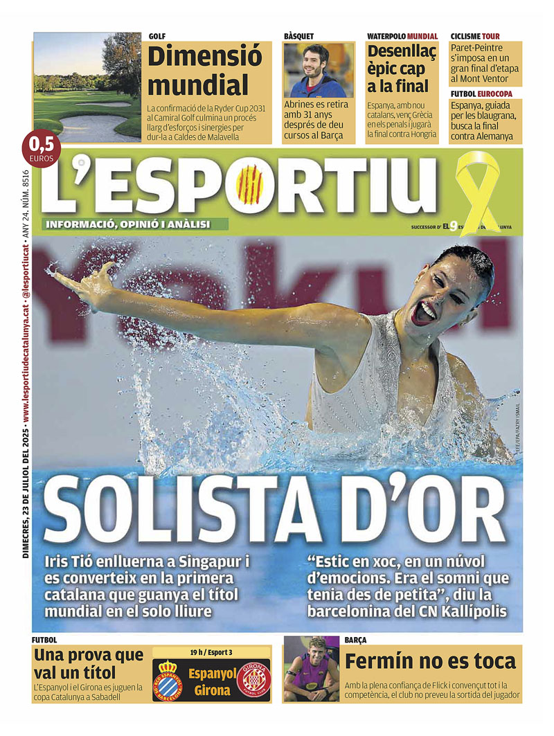L'Esportiu de Catalunya (@lesportiucat) on Twitter photo SOLISTA D’OR, la portada de @lesportiucat <a href="/cnkallipolis/">CN Kallípolis</a> <a href="/CARSantCugat/">CAR Sant Cugat</a> <a href="/rydercup/">Ryder Cup</a> @camiral_ <a href="/FCBarcelona_cat/">FC Barcelona</a> <a href="/RCDEspanyol/">RCD Espanyol de Barcelona</a> <a href="/GironaFC/">Girona FC</a> <a href="/alexabrines/">Alex Abrines</a> <a href="/LeTour/">Tour de France™</a> SOLISTA D’OR, la portada de @lesportiucat <a href="/cnkallipolis/">CN Kallípolis</a> <a href="/CARSantCugat/">CAR Sant Cugat</a> <a href="/rydercup/">Ryder Cup</a> @camiral_ <a href="/FCBarcelona_cat/">FC Barcelona</a> <a href="/RCDEspanyol/">RCD Espanyol de Barcelona</a> <a href="/GironaFC/">Girona FC</a> <a href="/alexabrines/">Alex Abrines</a> <a href="/LeTour/">Tour de France™</a>